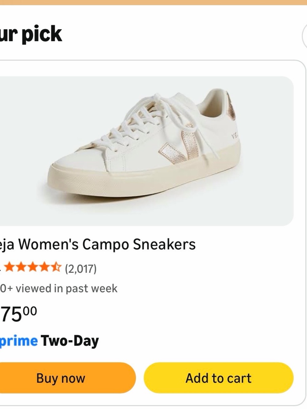 Veja White Leather Sneakers with Navy V Logo - Picture 7 of 8